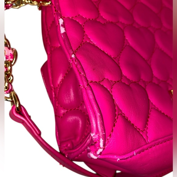 Betsy Johnson Satchel Style Purse with Large Bow Detail & Shoulder Straps PINK - Picture 6 of 12